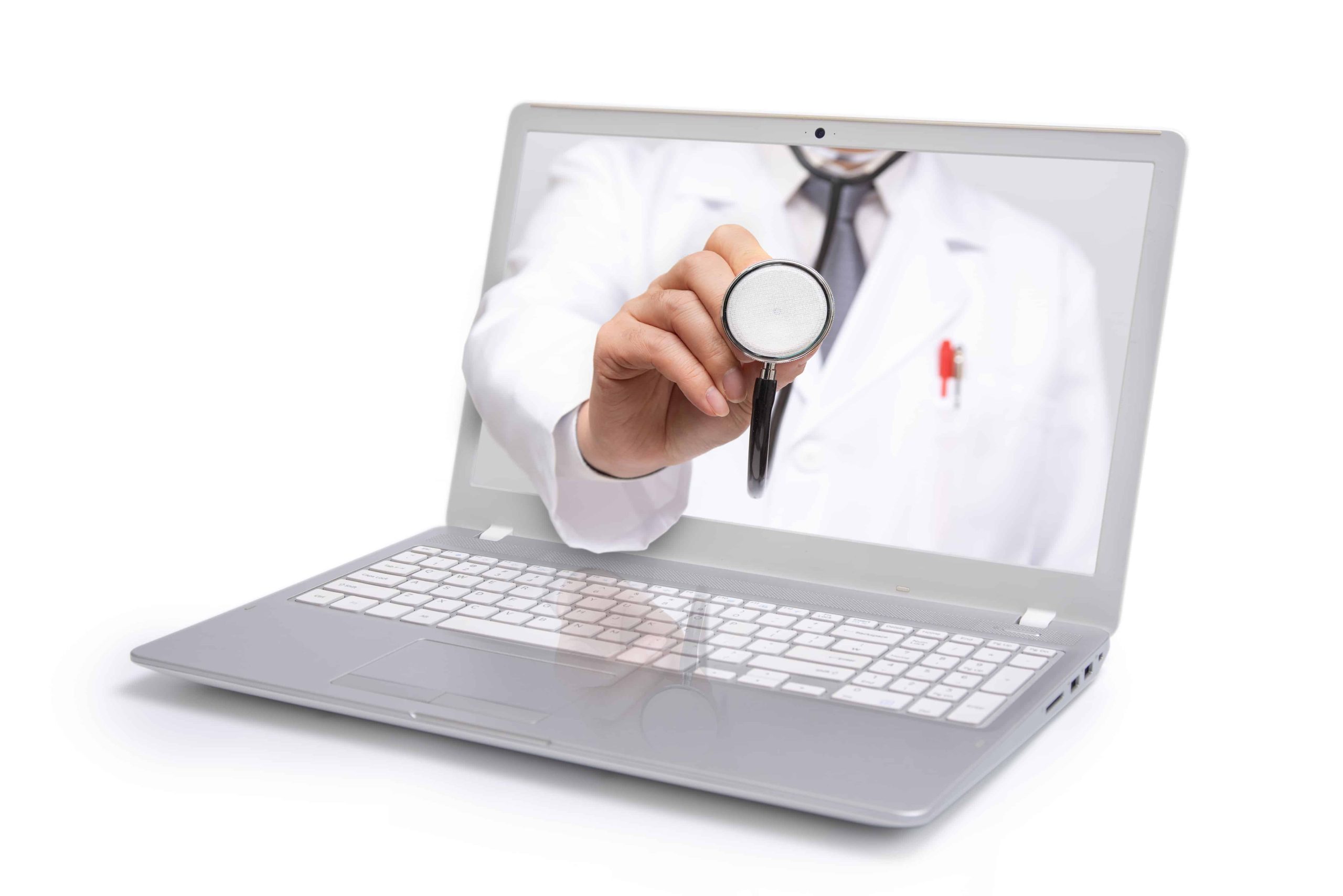 Doctor on laptop